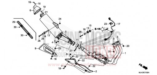 SILENCIEUX D'ECHAPPEMENT CBR500RAF de 2015